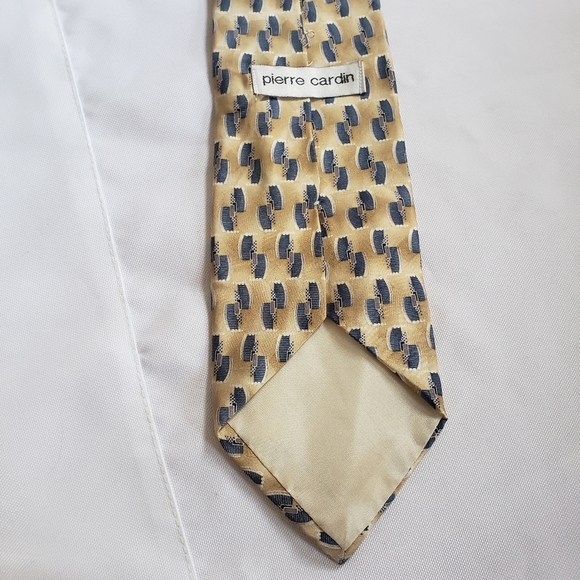 Pierre Cardin Gold and Blue Silk Tie - Picture 5 of 7